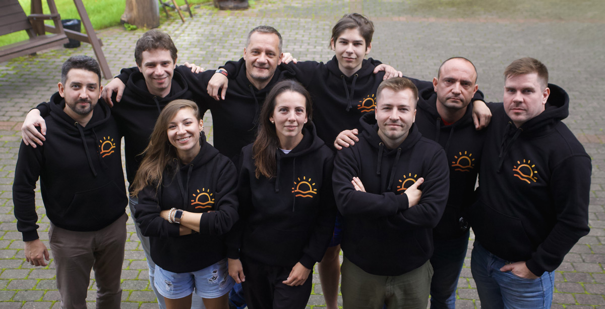 The Sunday Games team together outdoors
